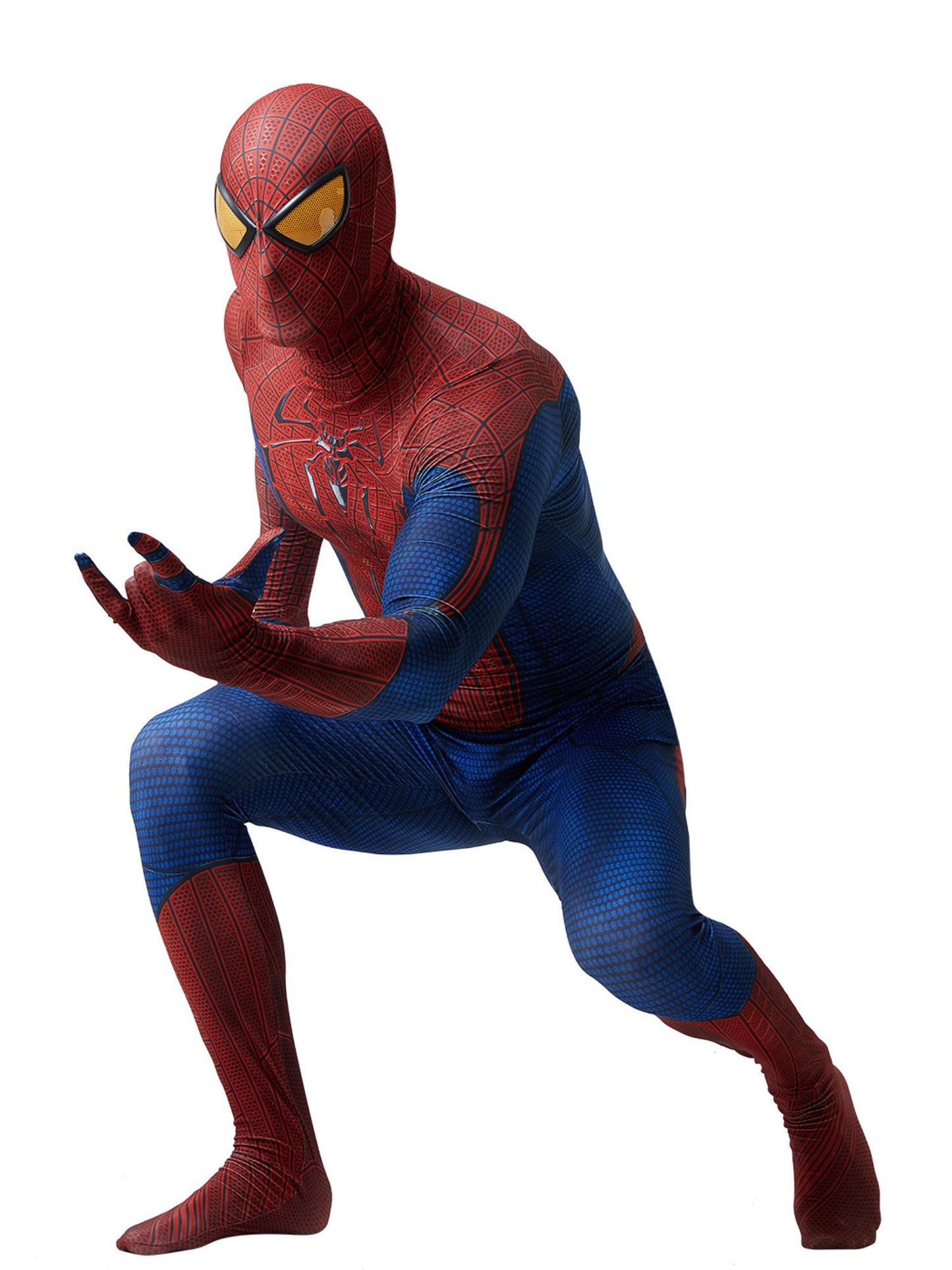 Spider-Man in geduckter Pose mit ausgestrecktem Arm