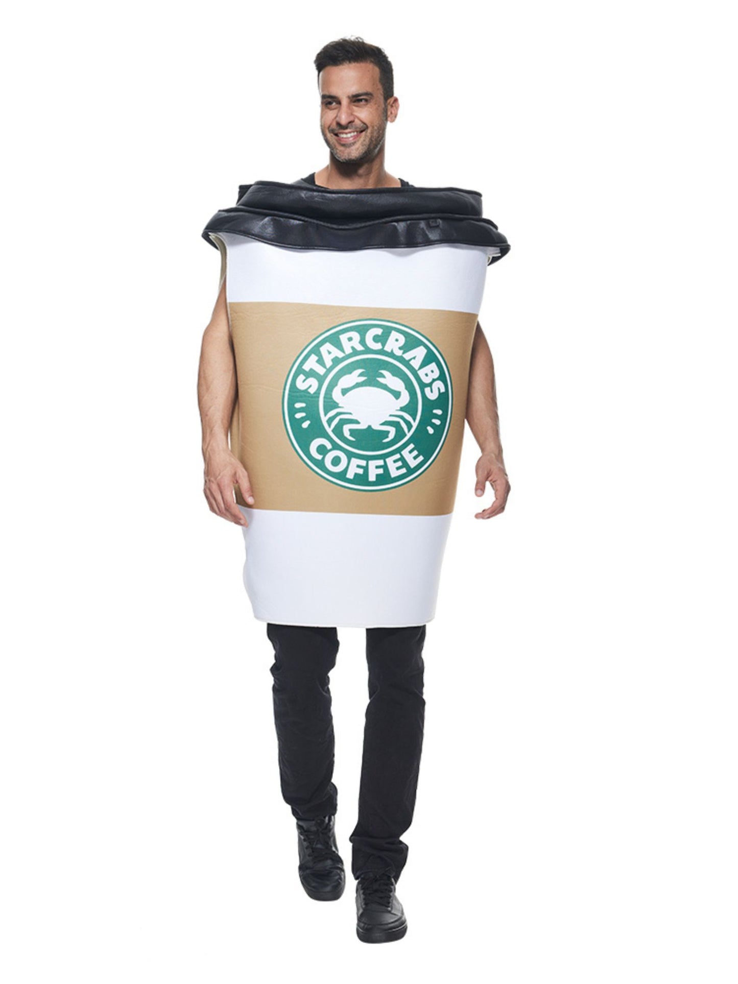Frontalansicht des Coffee-to-go Kostüms