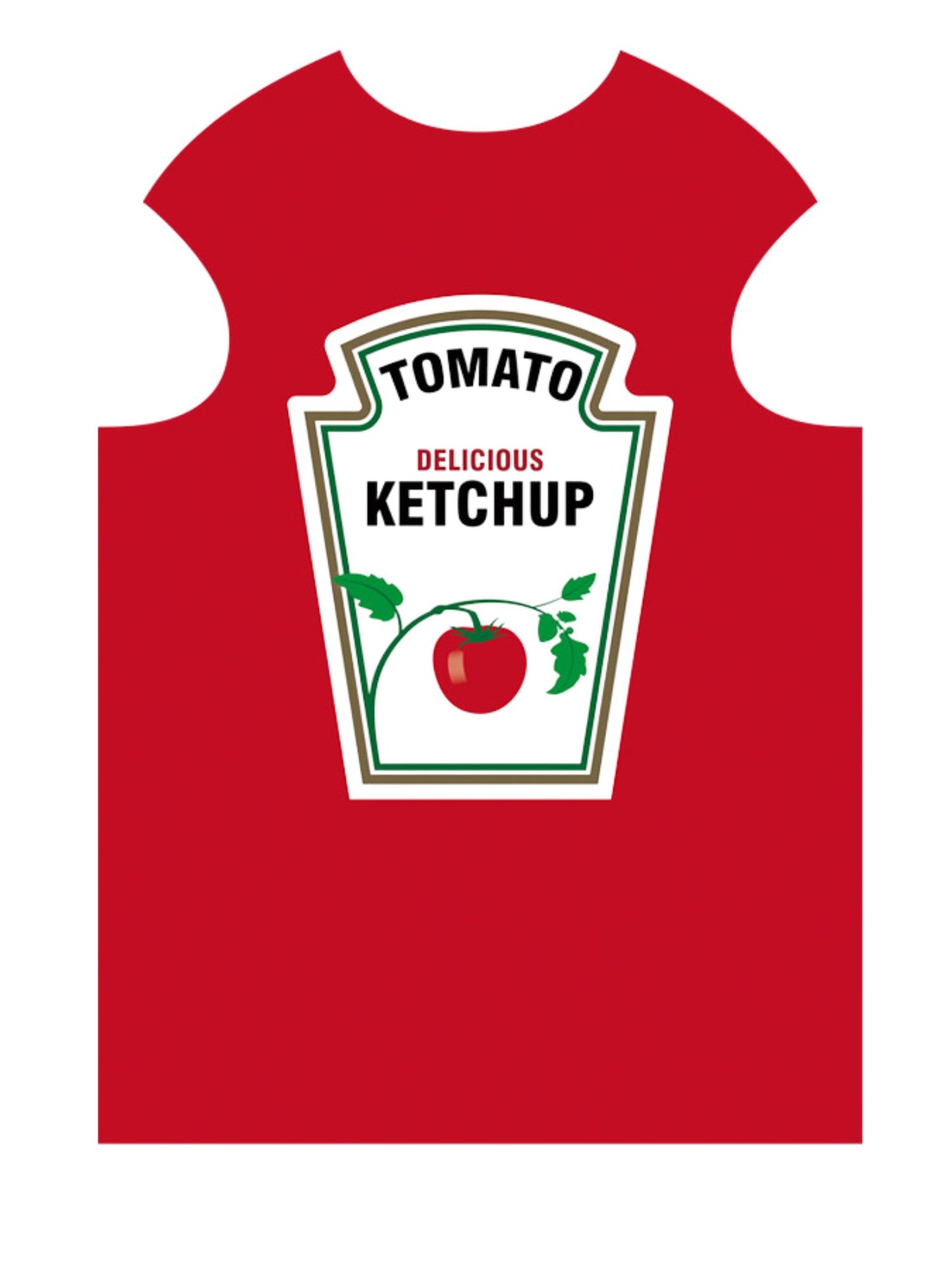 Detailaufnahme des Ketchup-Etiketts mit Tomatenbild