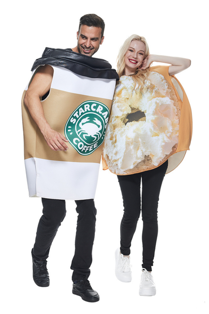 Paarkostüm mit Kaffeebecher- & Donut-Design | Oxlene