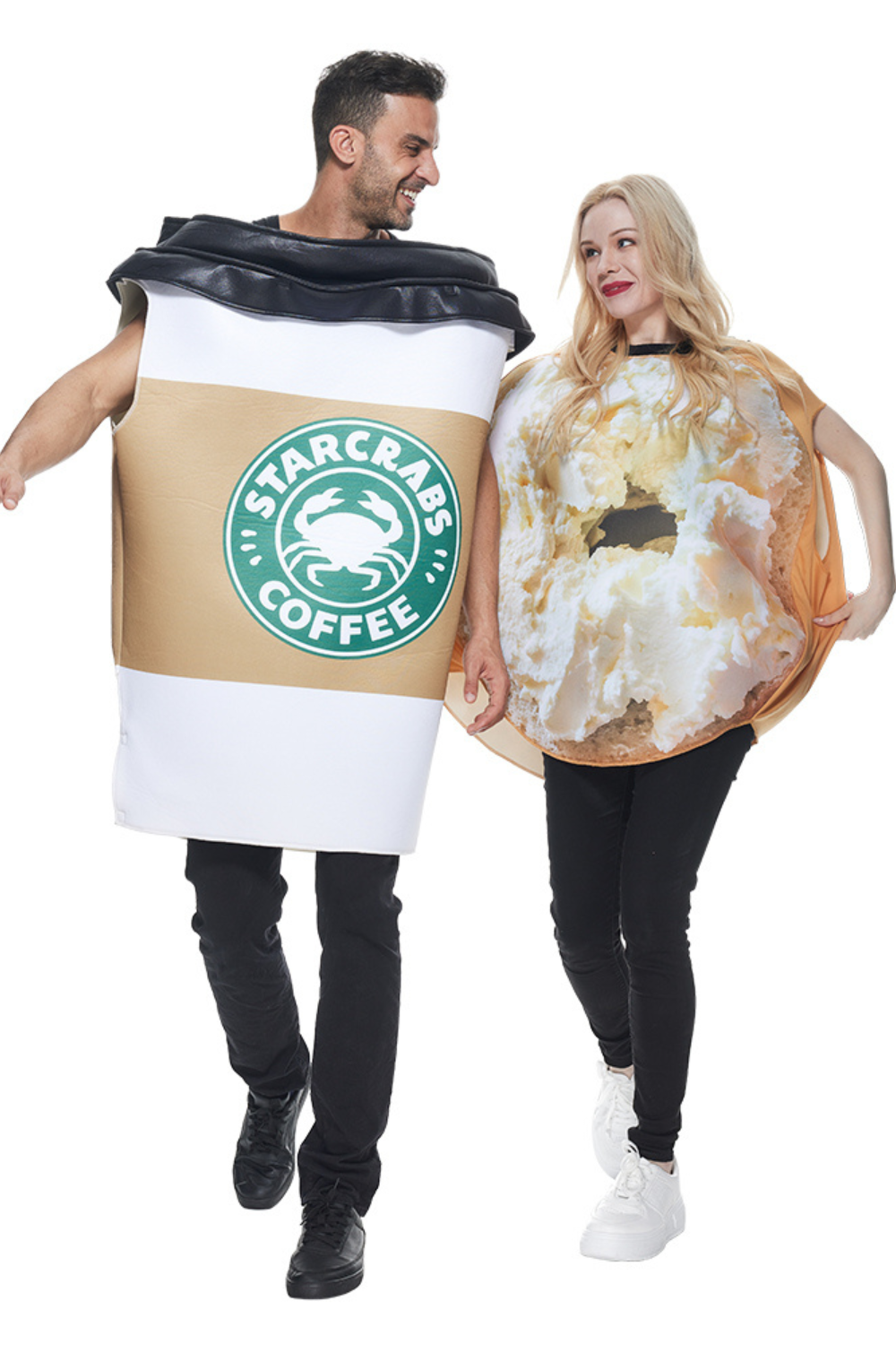 Paarkostüm mit Kaffeebecher- & Donut-Design | Oxlene
