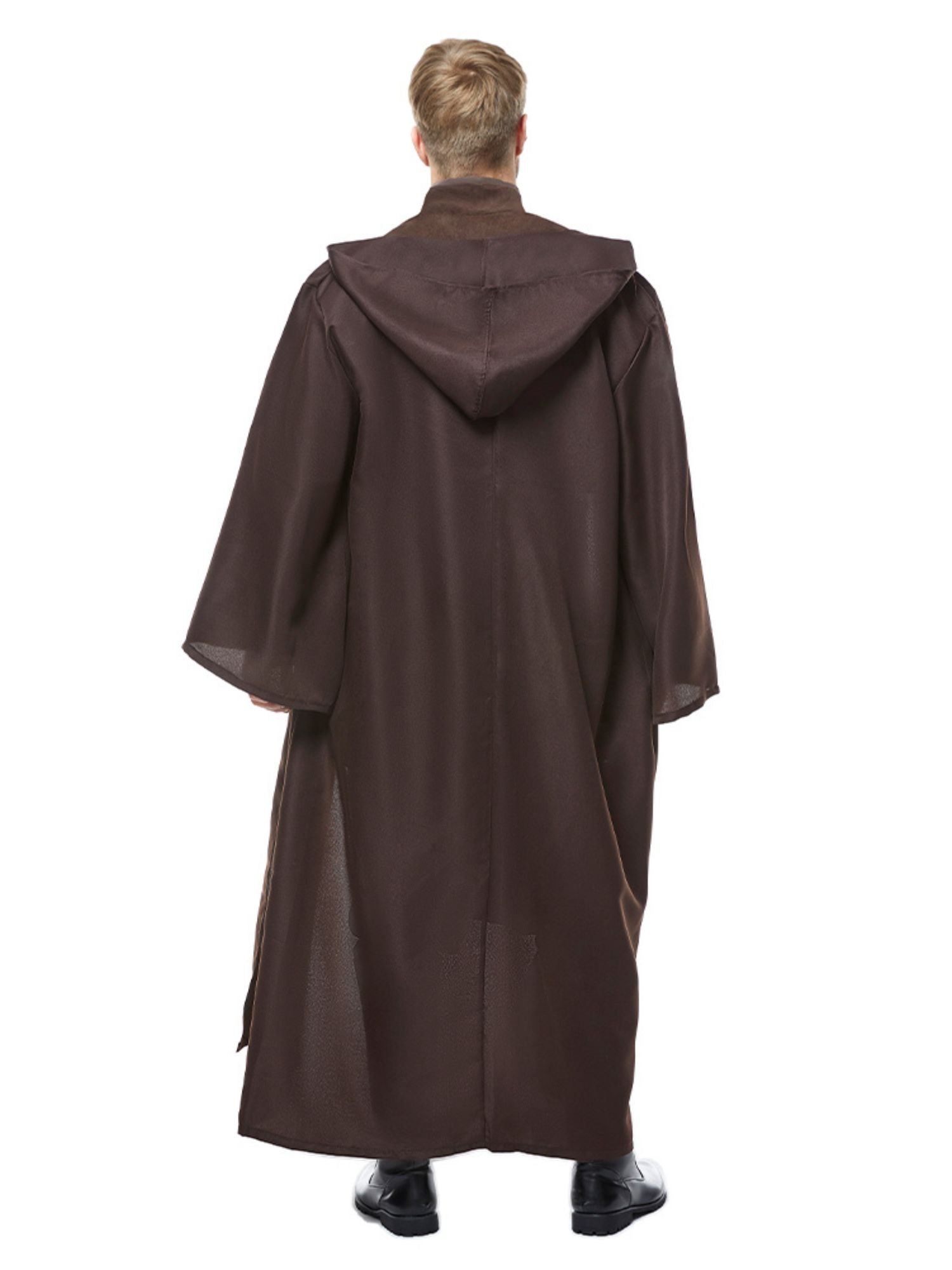 Rückansicht eines braunen Jedi-Umhangs mit Kapuze